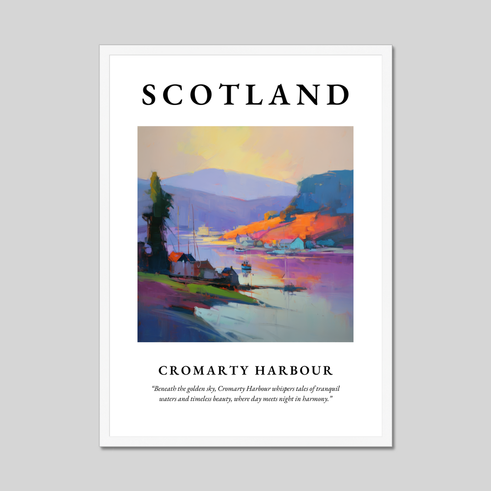 Poster in a white frame with the word Scotland