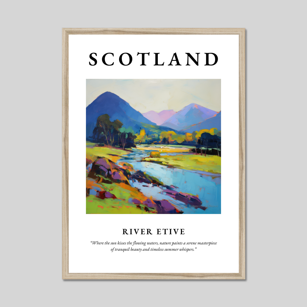 Poster in a natural frame with the word Scotland