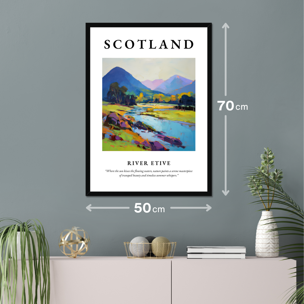 Poster of River Etive hanging on a wall