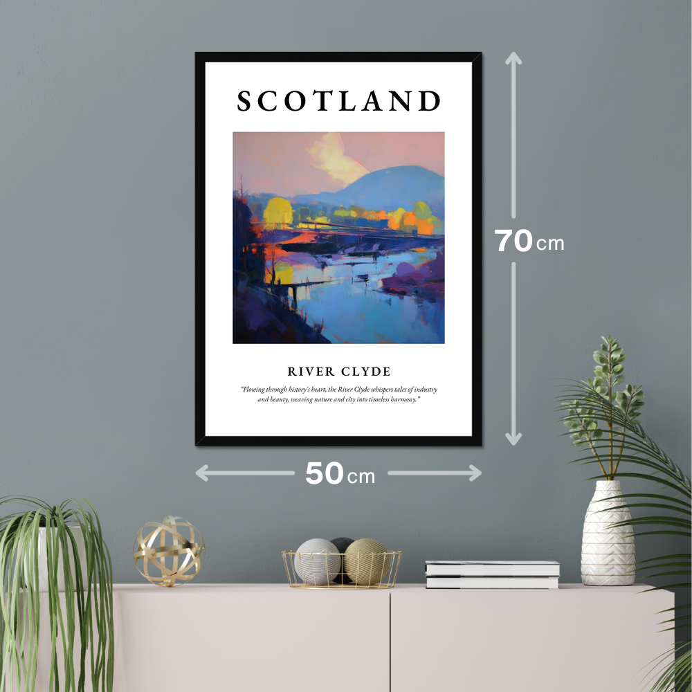 Poster of River Clyde hanging on a wall