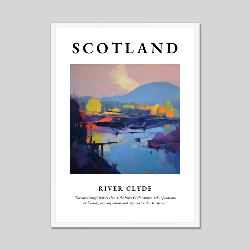 Poster in a white frame with the word Scotland