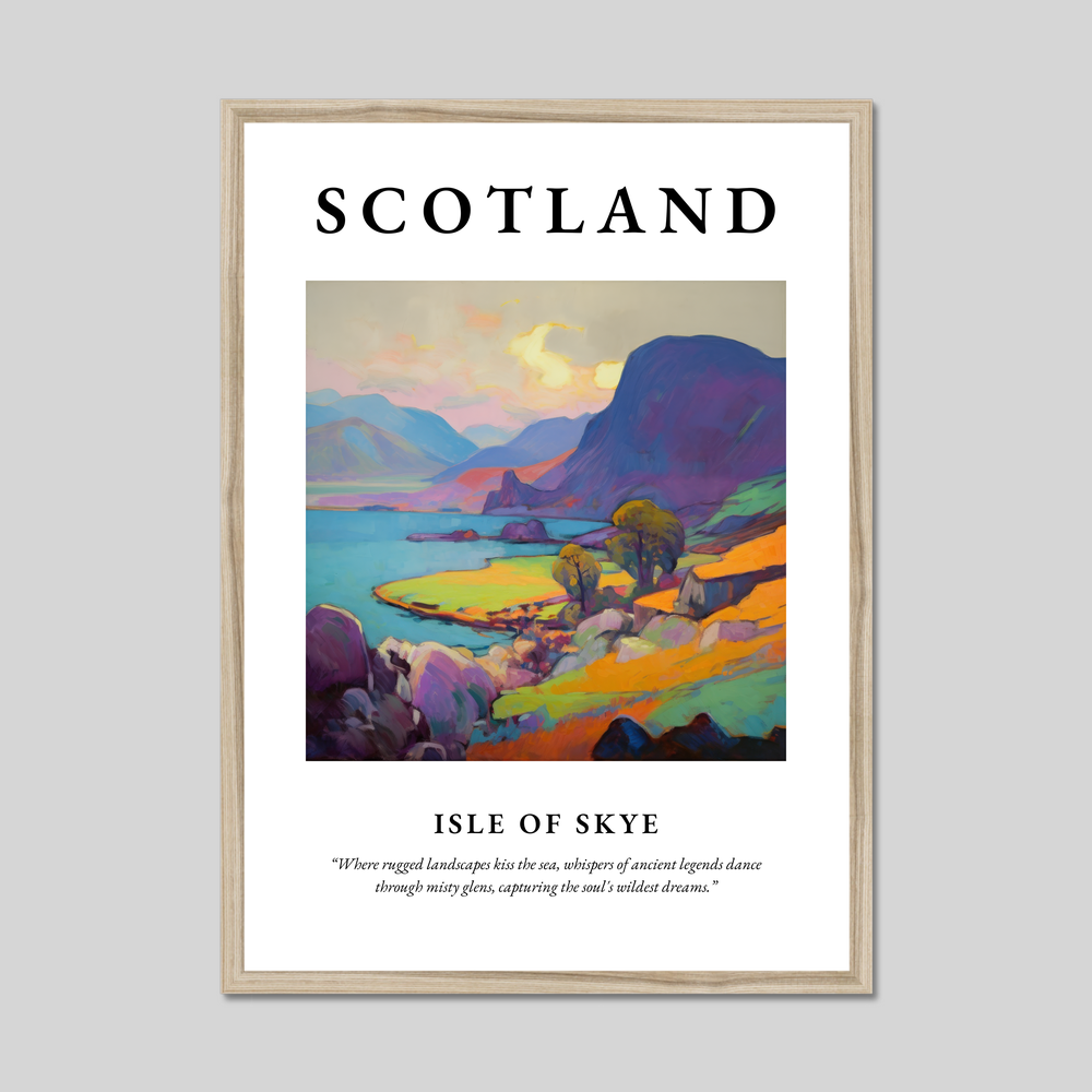 Poster in a natural frame with the word Scotland