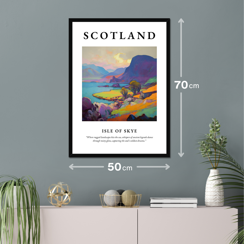 Poster of Isle of Skye hanging on a wall