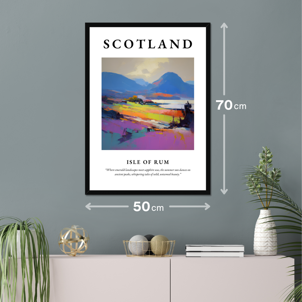 Poster of Isle of Rum hanging on a wall