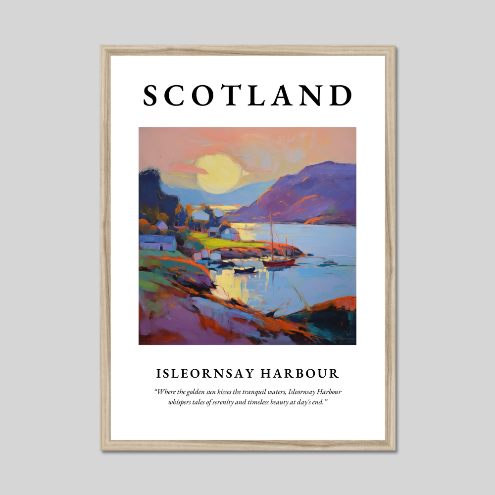 Poster in a natural frame with the word Scotland