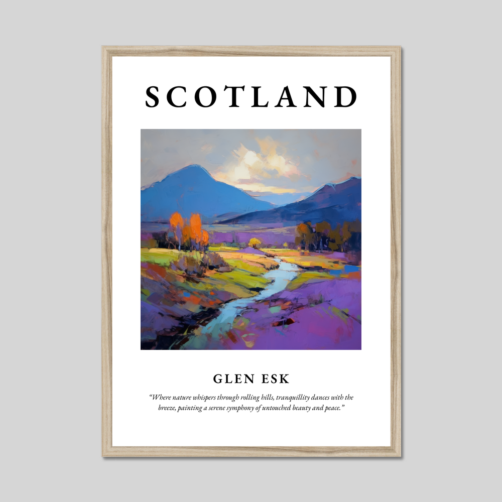 Poster in a natural frame with the word Scotland