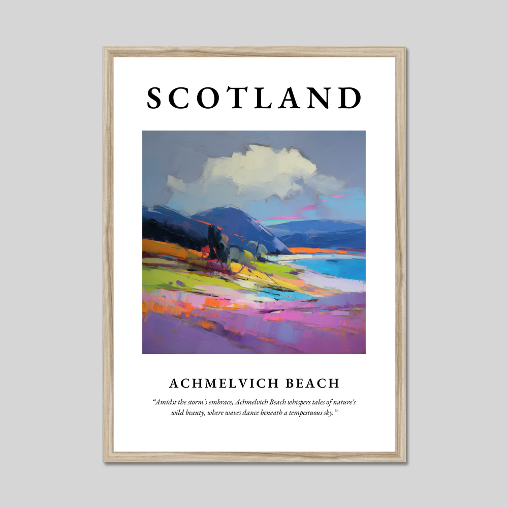 Poster in a natural frame with the word Scotland