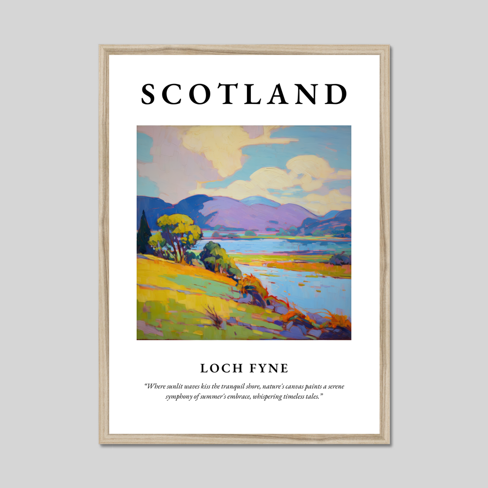 Poster in a natural frame with the word Scotland