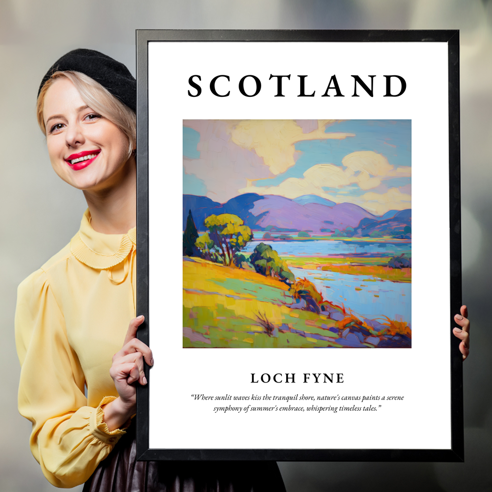 Person holding a poster of Loch Fyne