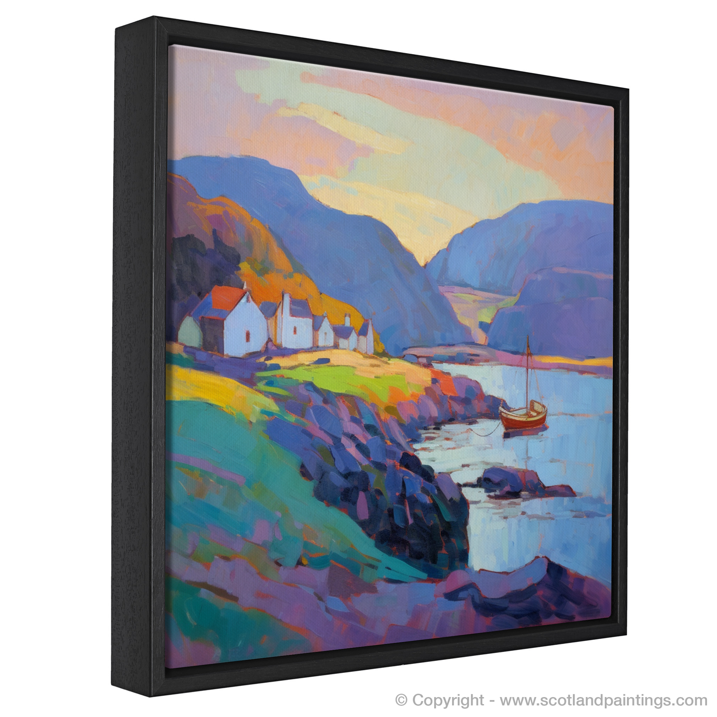 Dusk Glow at Pennan Harbour: An Impressionist Tribute