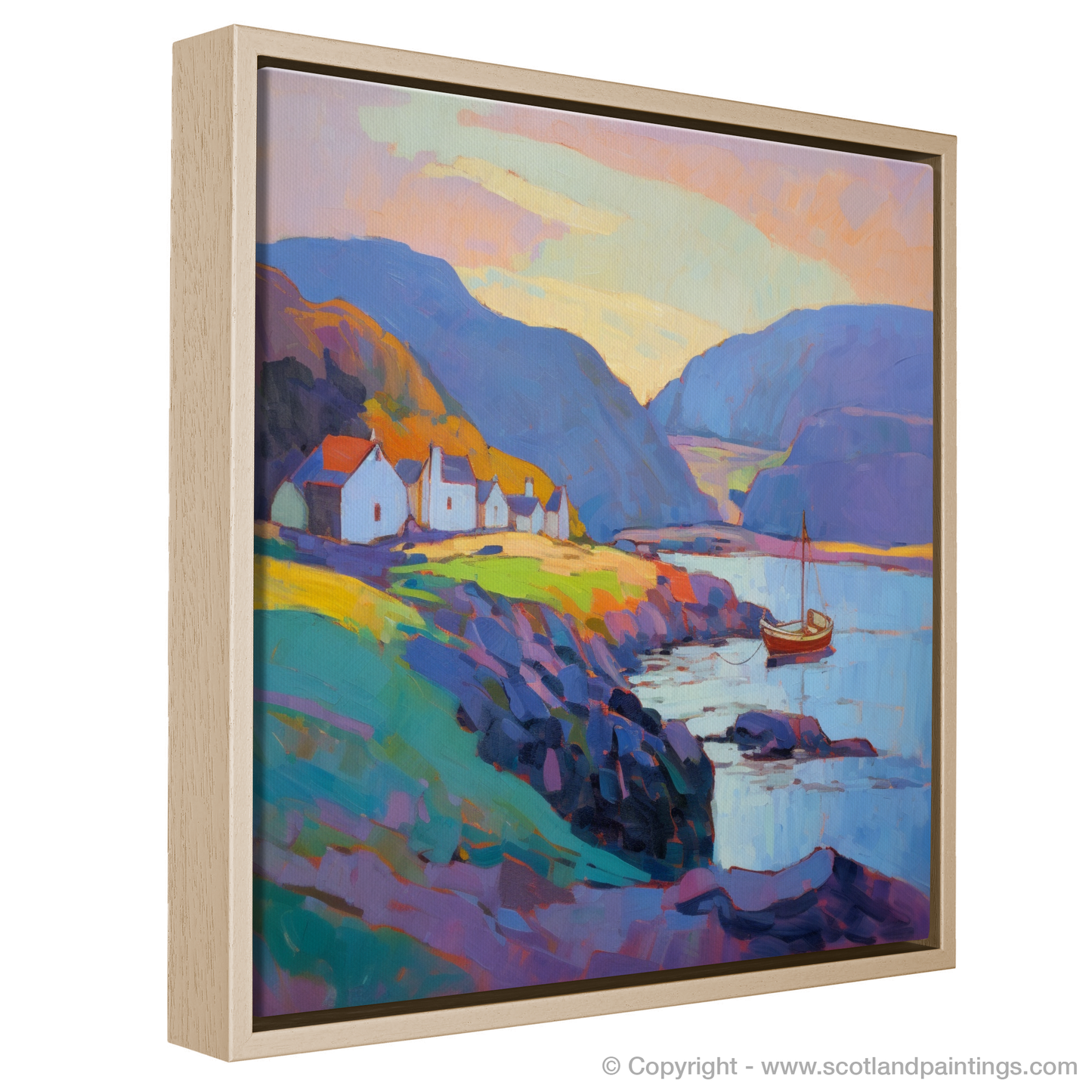 Dusk Glow at Pennan Harbour: An Impressionist Tribute