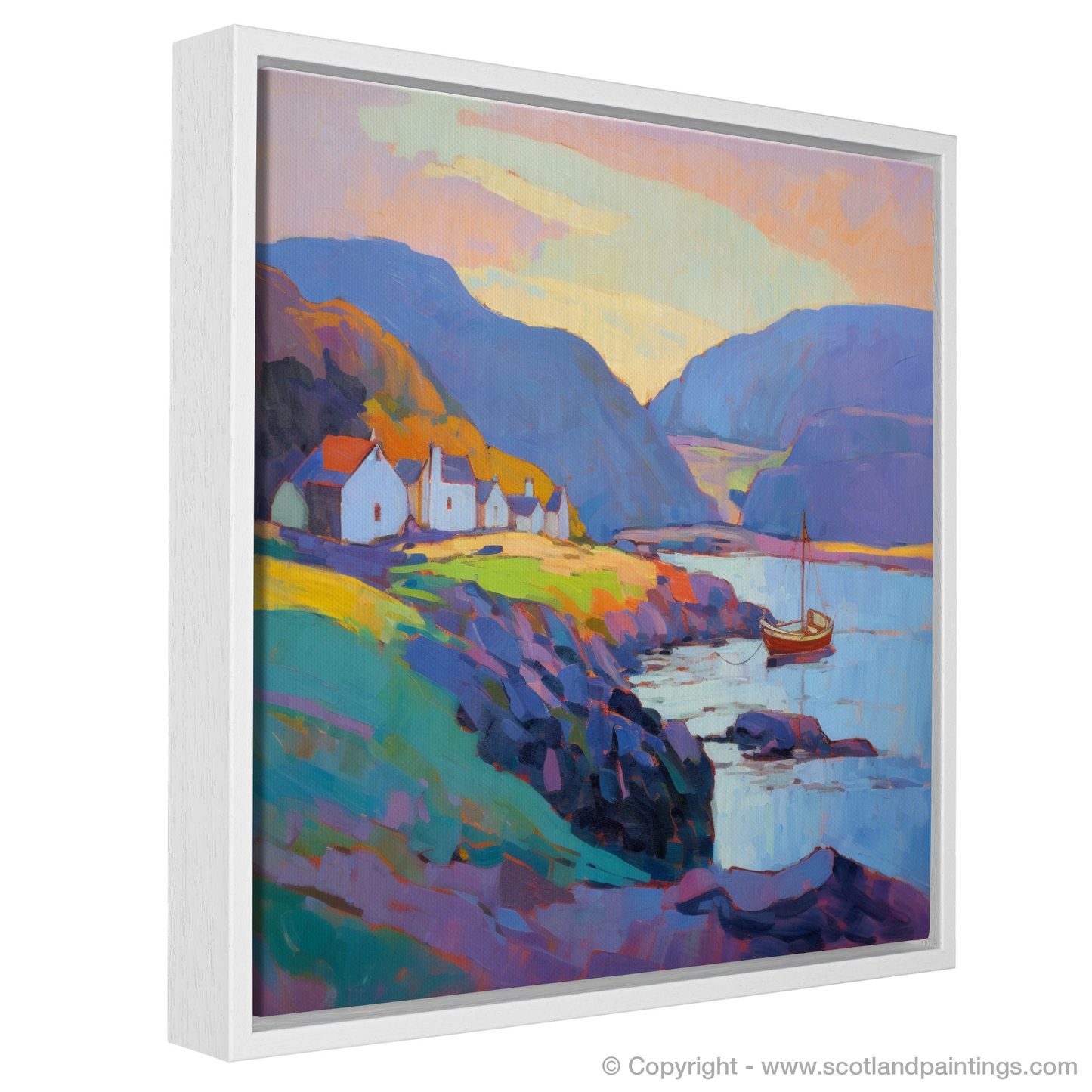 Dusk Glow at Pennan Harbour: An Impressionist Tribute