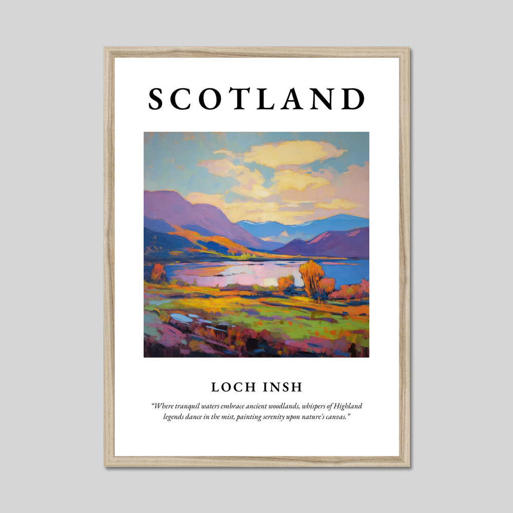 Poster in a natural frame with the word Scotland