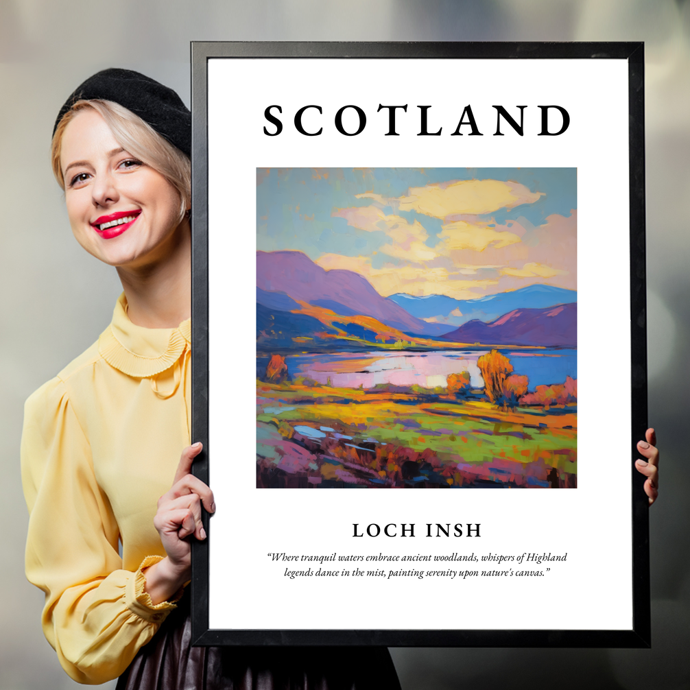 Person holding a poster of Loch Insh