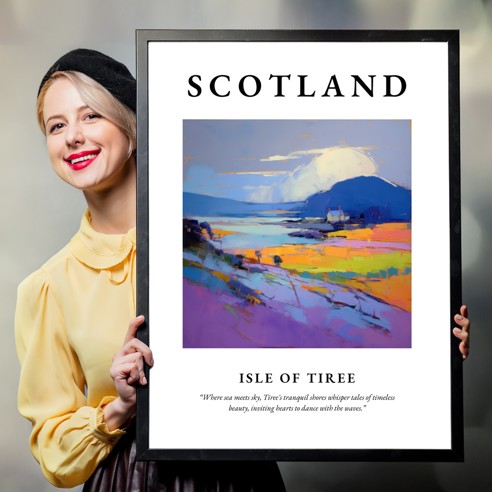 Person holding a poster of Isle of Tiree