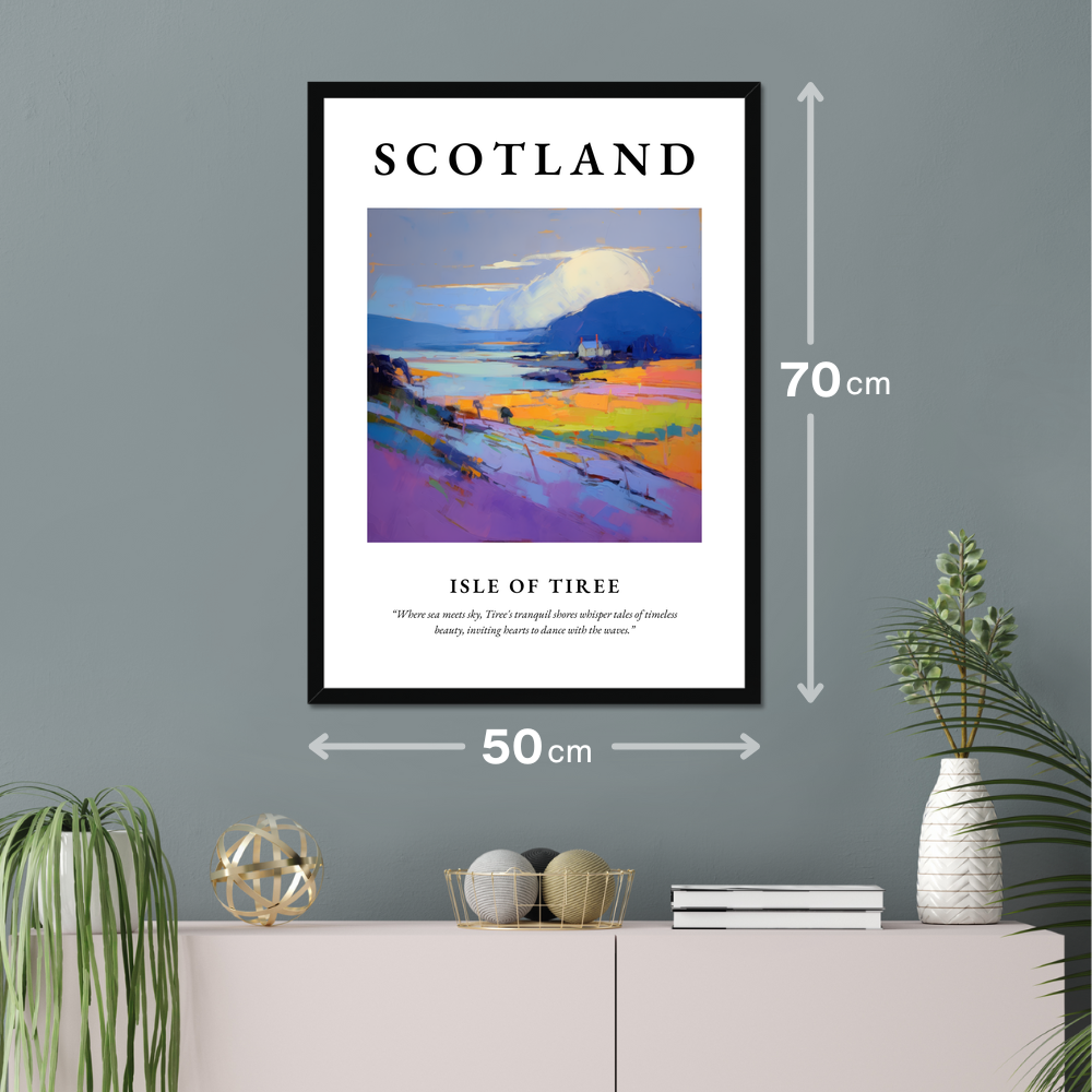 Poster of Isle of Tiree hanging on a wall