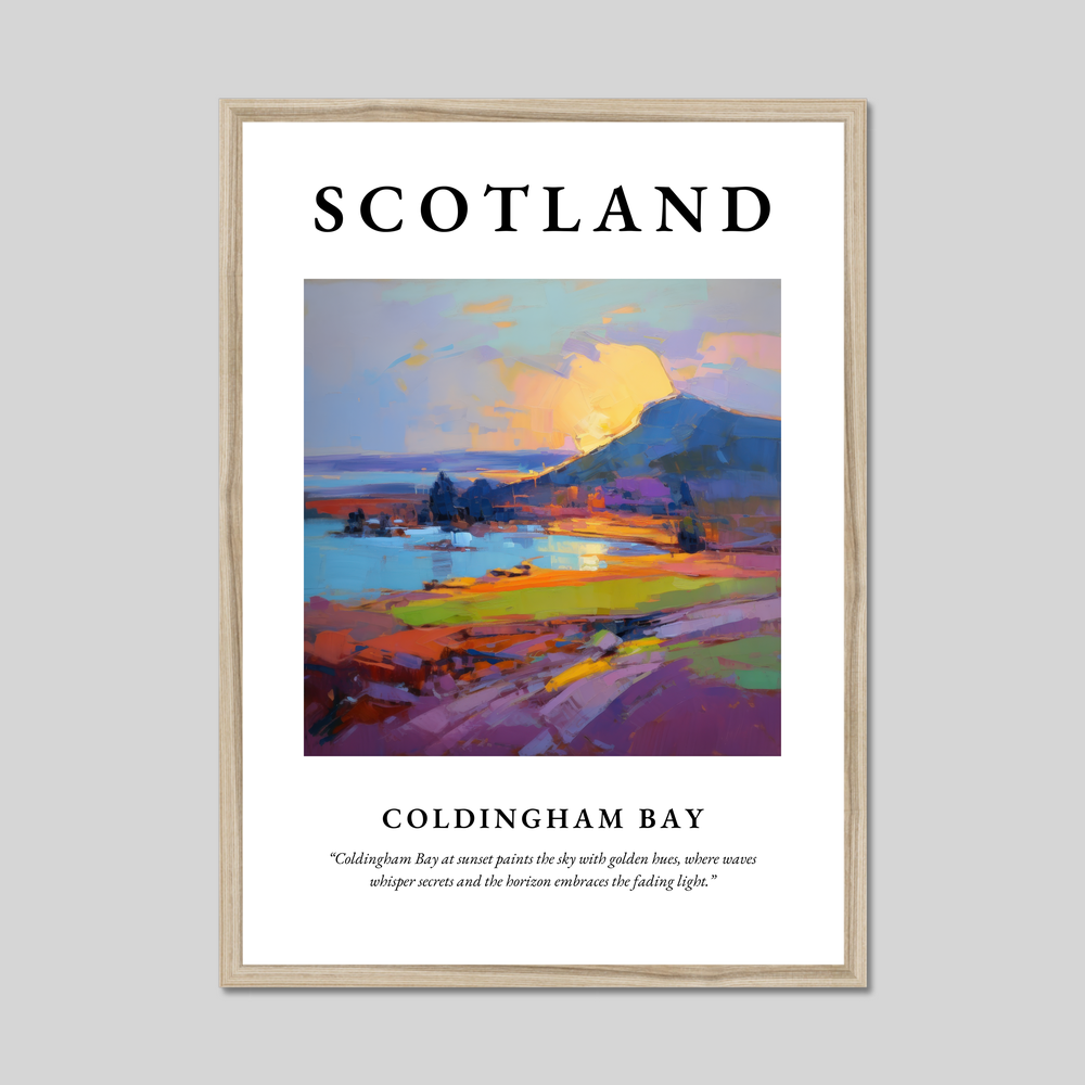 Poster in a natural frame with the word Scotland