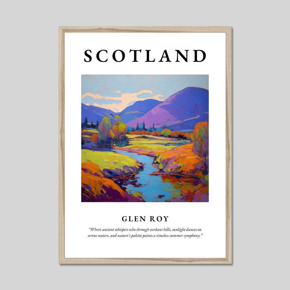 Poster in a natural frame with the word Scotland