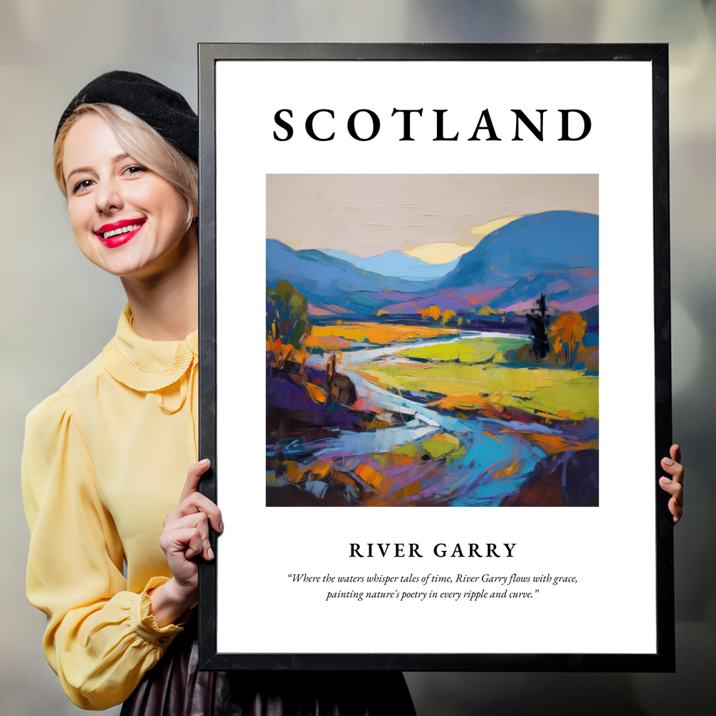 Person holding a poster of River Garry