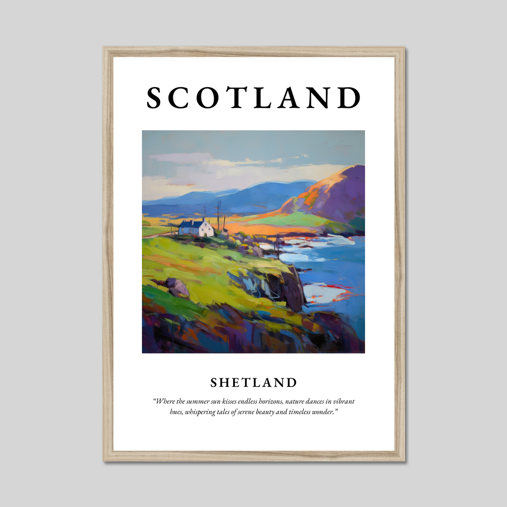 Poster in a natural frame with the word Scotland