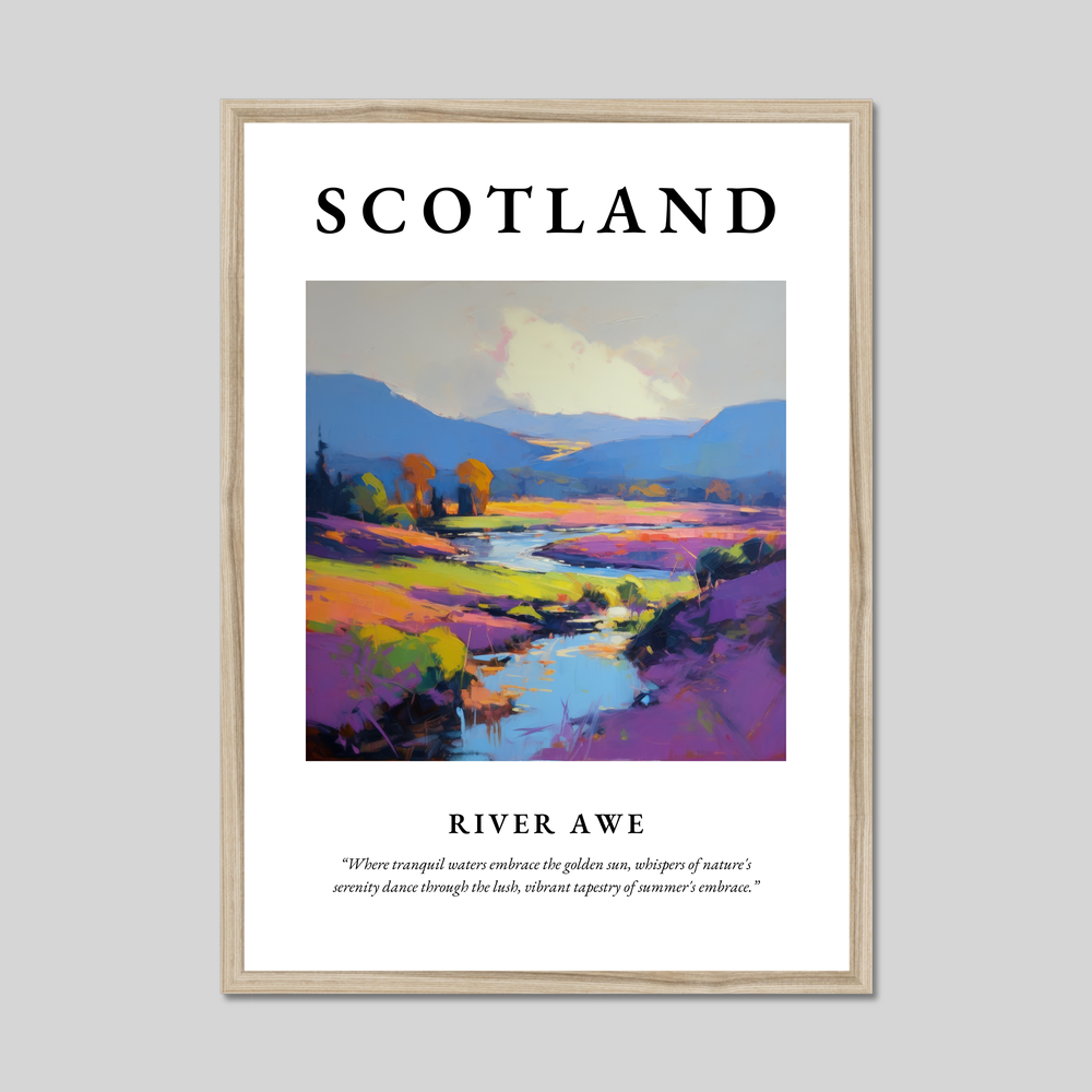 Poster in a natural frame with the word Scotland