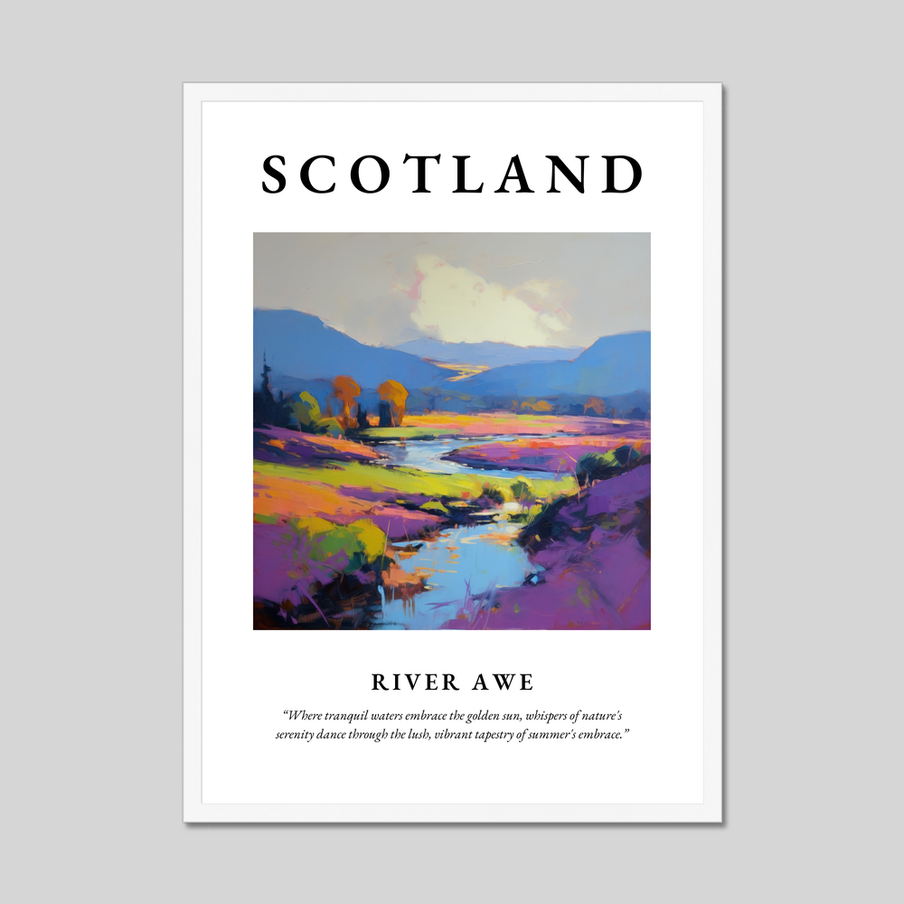 Poster in a white frame with the word Scotland