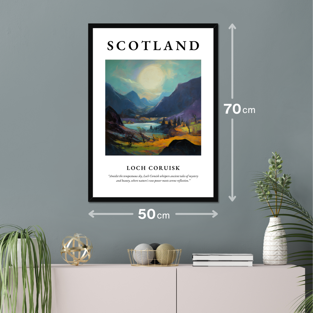 Poster of Loch Coruisk hanging on a wall