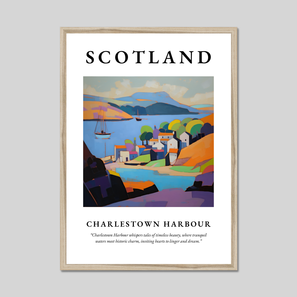 Poster in a natural frame with the word Scotland