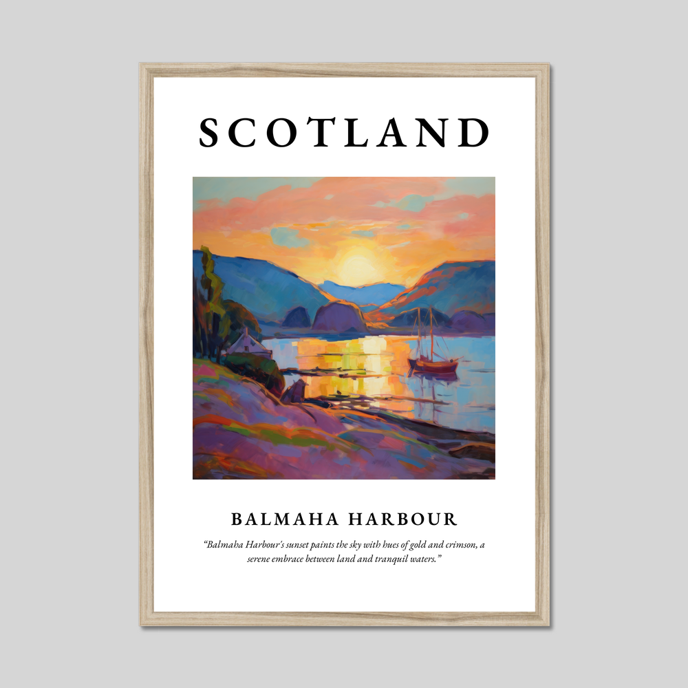 Poster in a natural frame with the word Scotland