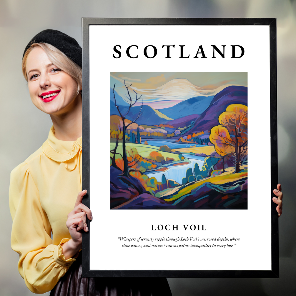 Person holding a poster of Loch Voil