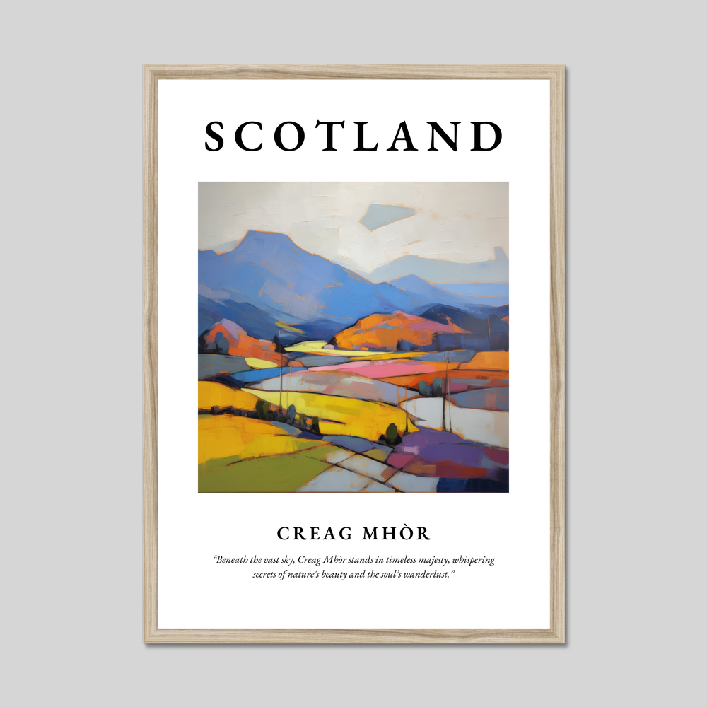 Poster in a natural frame with the word Scotland