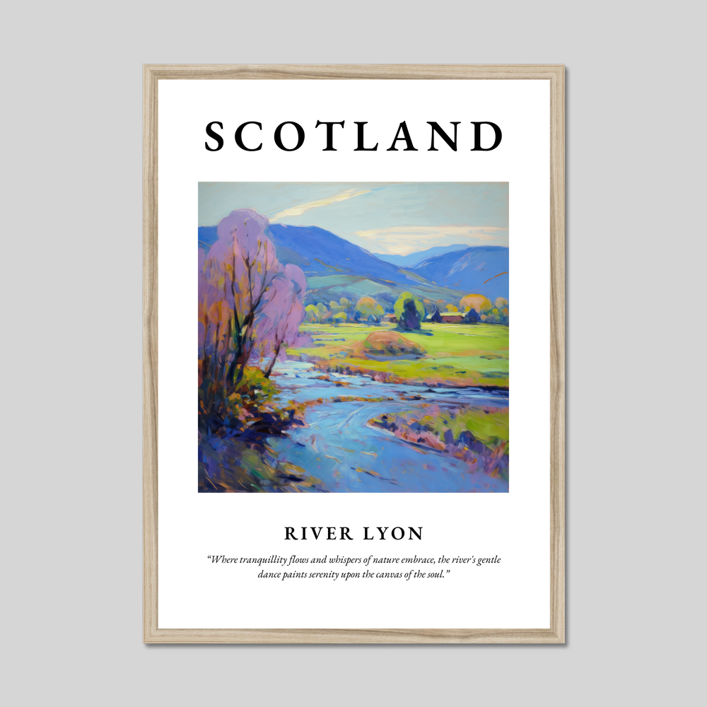 Poster in a natural frame with the word Scotland