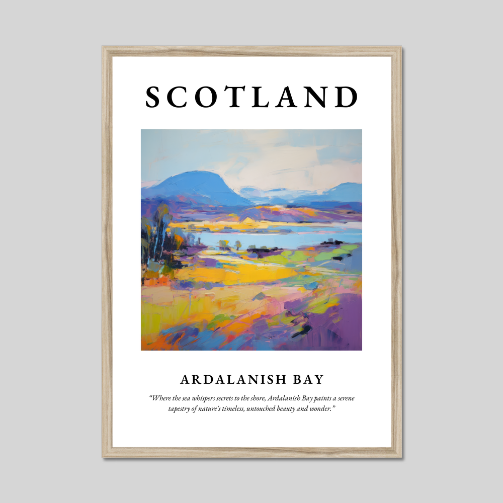 Poster in a natural frame with the word Scotland