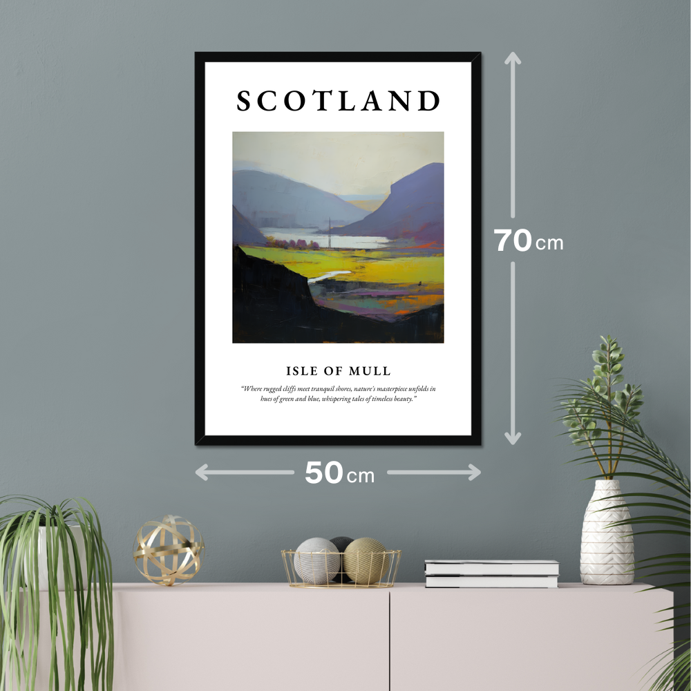 Poster of Isle of Mull hanging on a wall