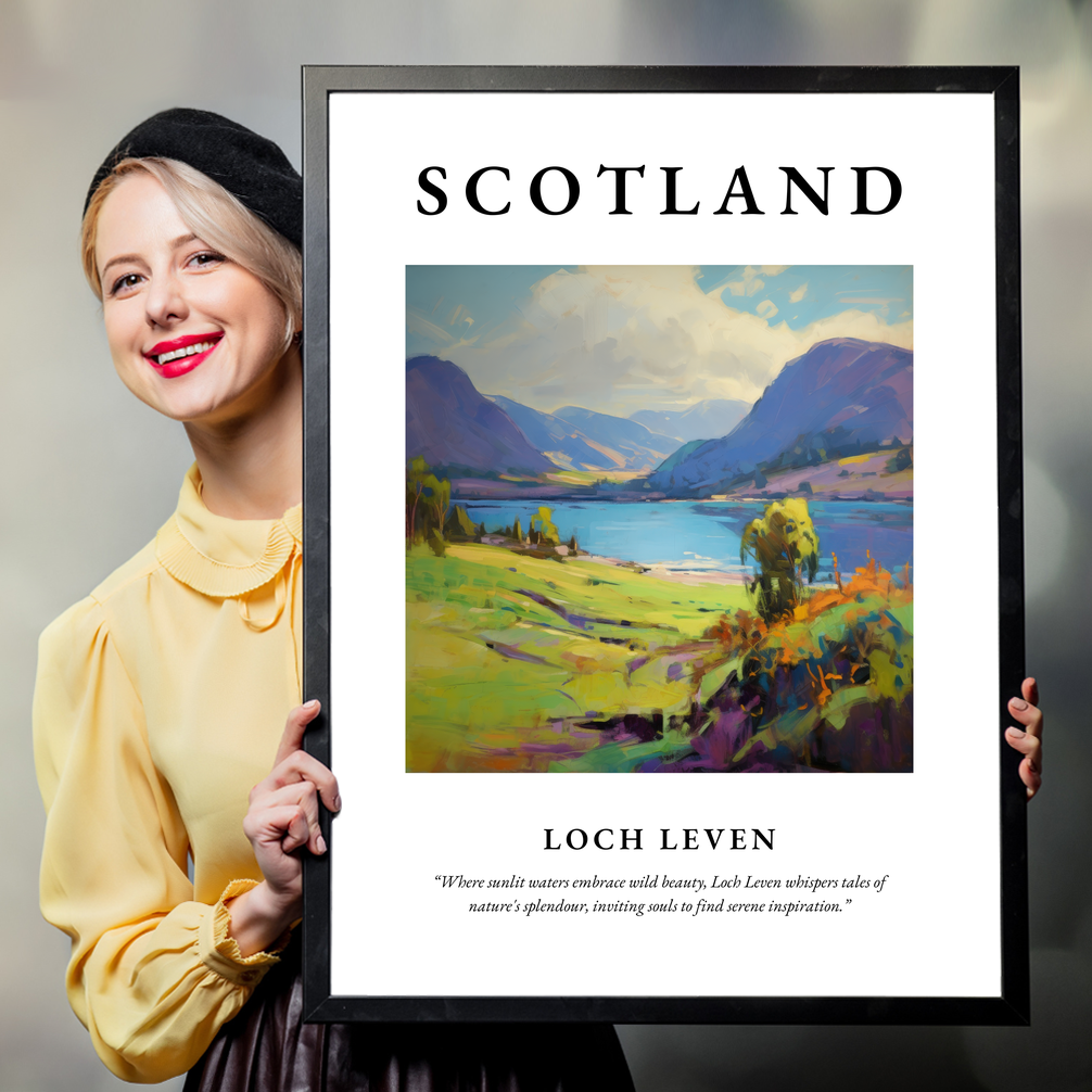 Person holding a poster of Loch Leven