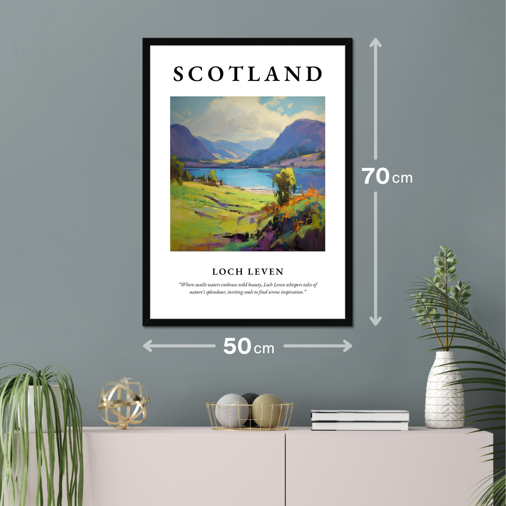 Poster of Loch Leven hanging on a wall