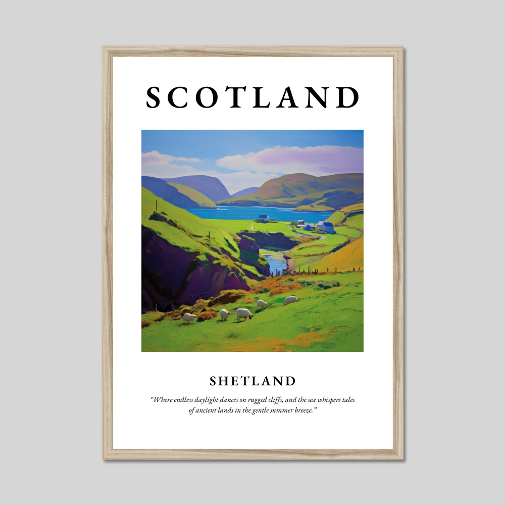 Poster in a natural frame with the word Scotland