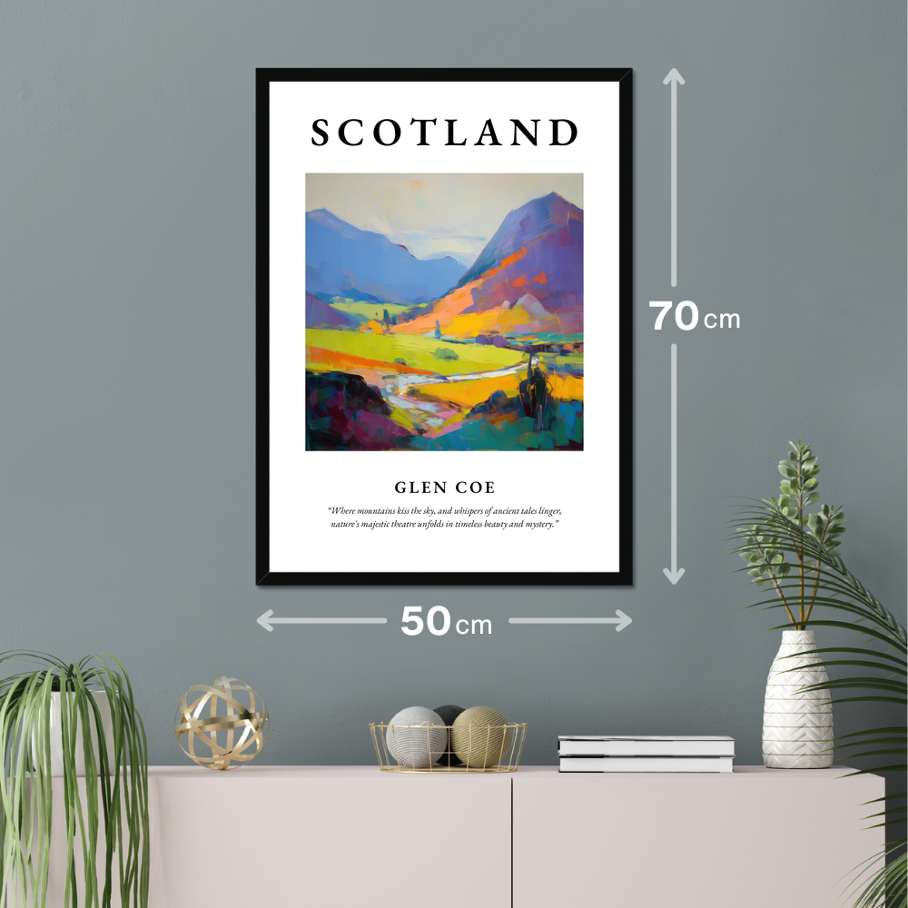 Poster of Glen Coe hanging on a wall