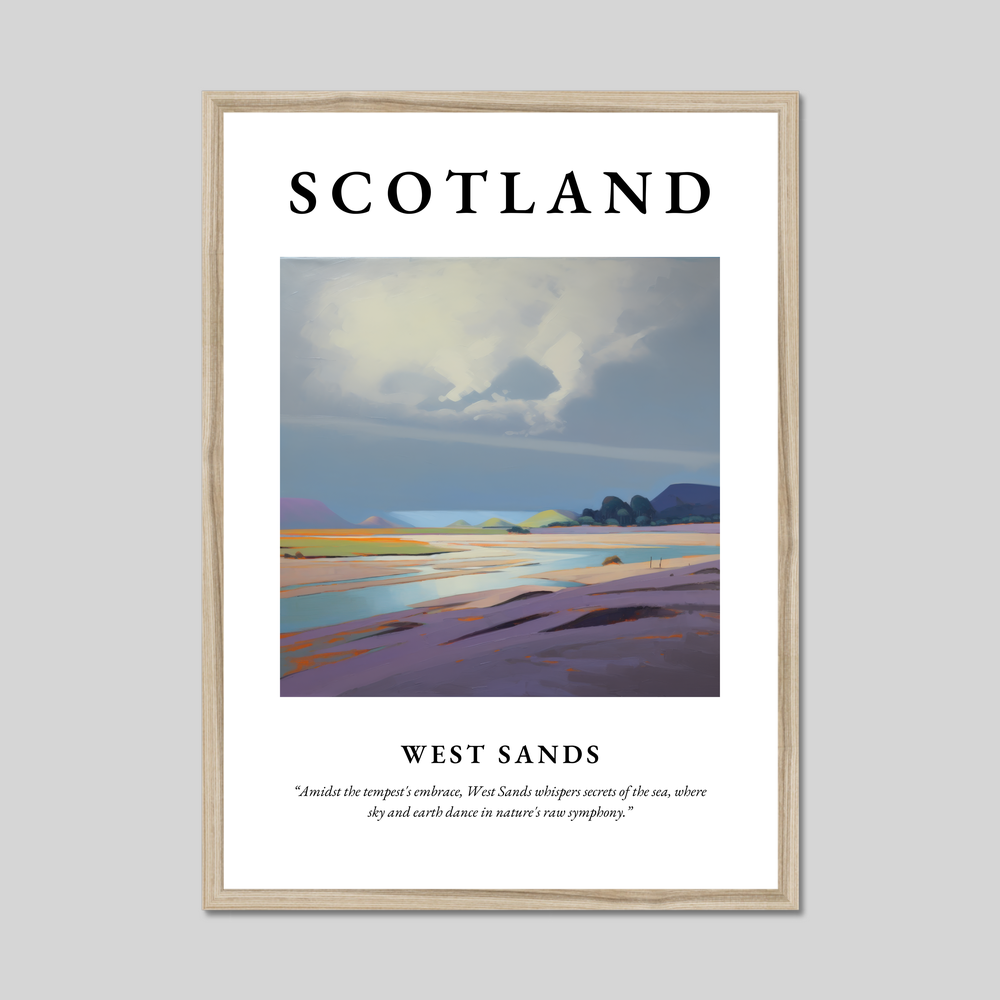 Poster in a natural frame with the word Scotland