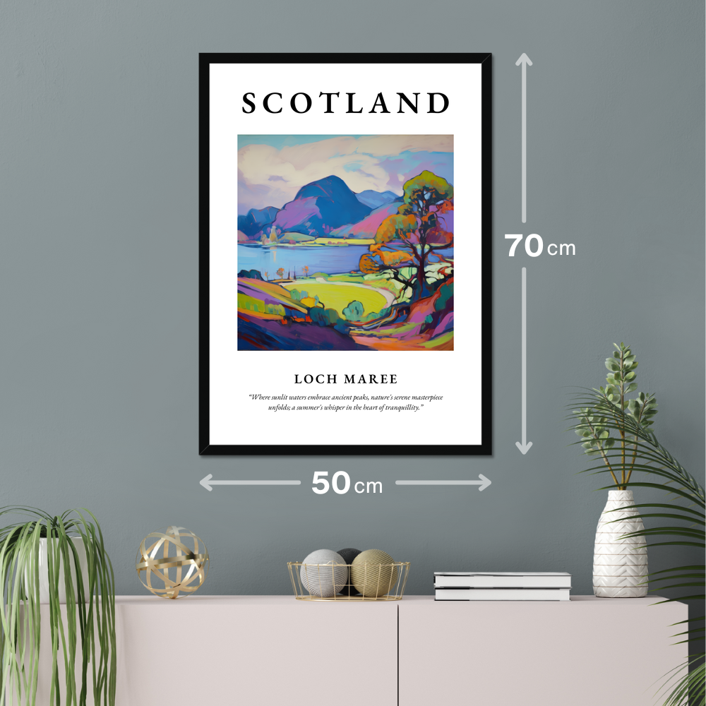 Poster of Loch Maree hanging on a wall