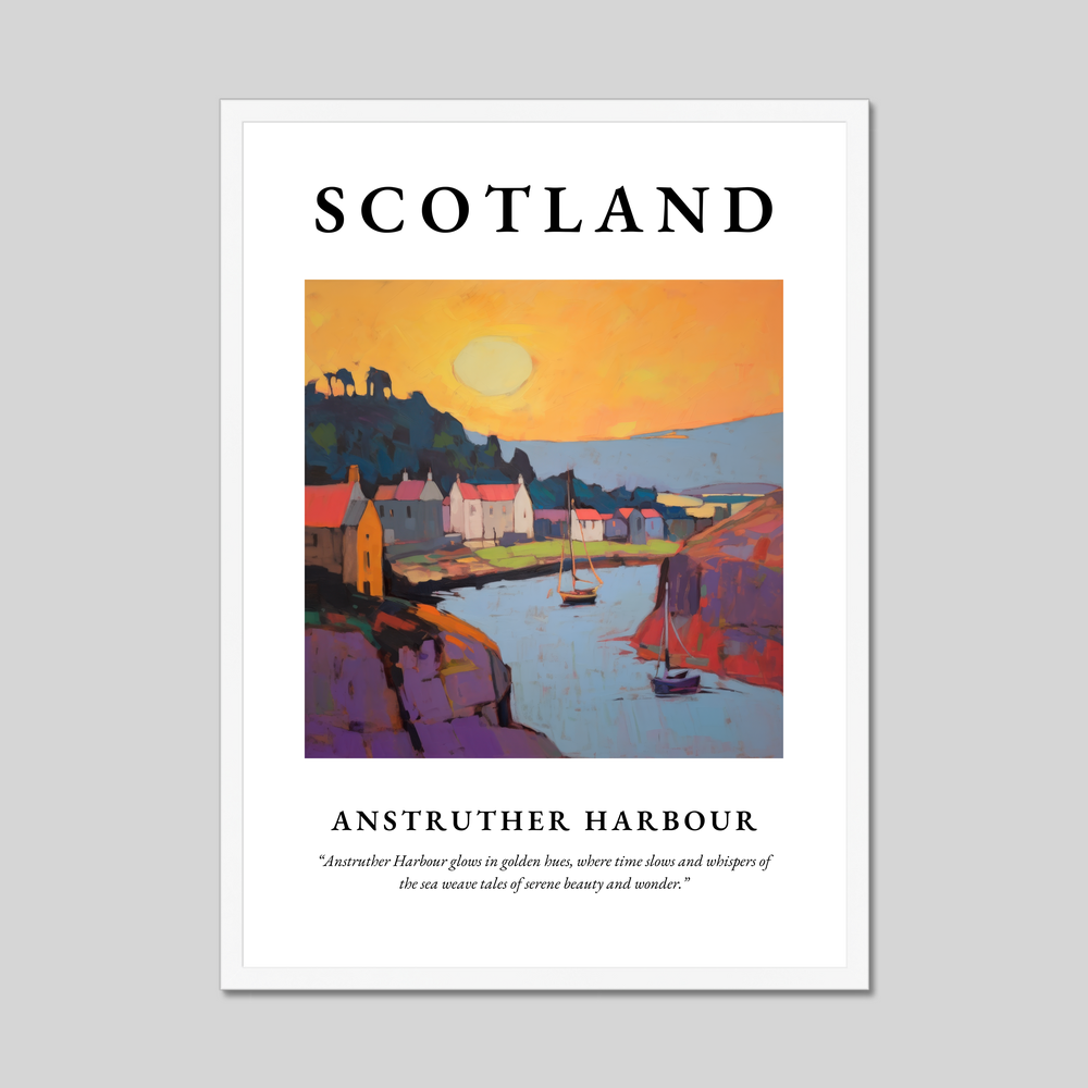 Poster in a white frame with the word Scotland