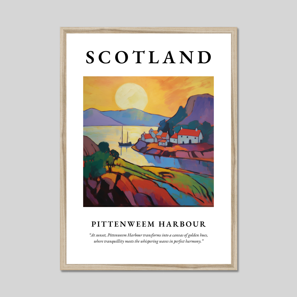 Poster in a natural frame with the word Scotland