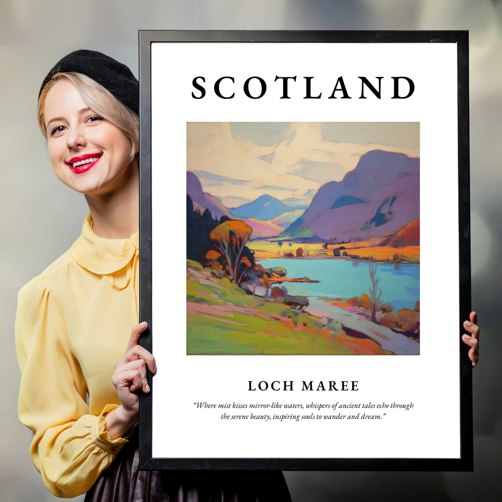 Person holding a poster of Loch Maree