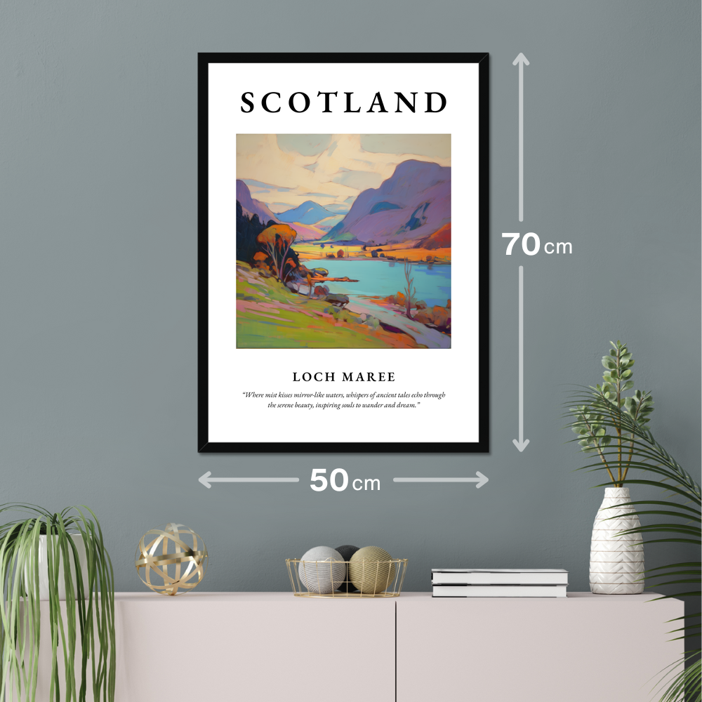 Poster of Loch Maree hanging on a wall