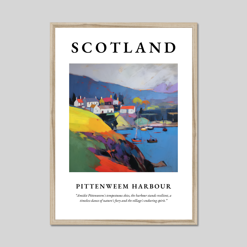 Poster in a natural frame with the word Scotland