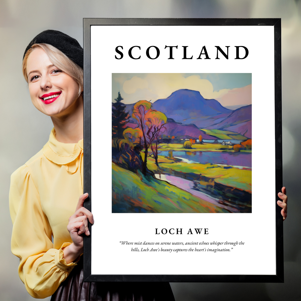 Person holding a poster of Loch Awe