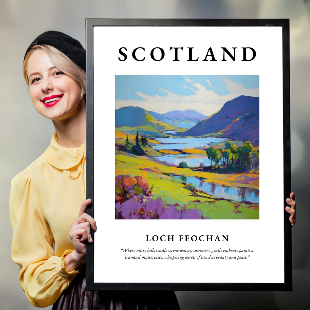 Person holding a poster of Loch Feochan