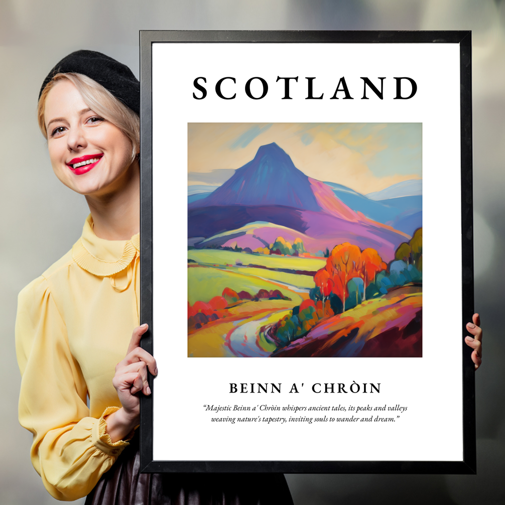 Person holding a poster of Beinn a' Chròin