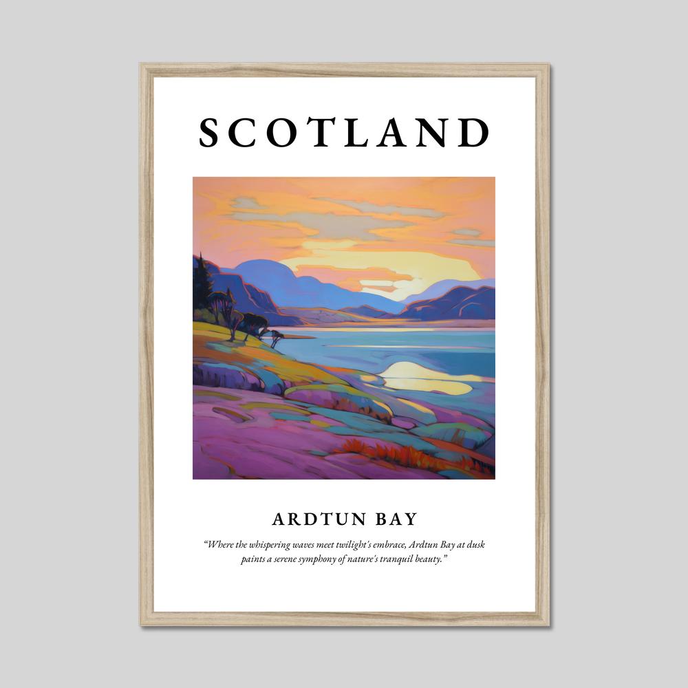 Poster in a natural frame with the word Scotland