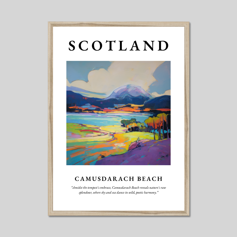 Poster in a natural frame with the word Scotland